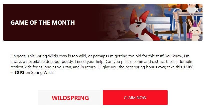 red dog casino game of the month